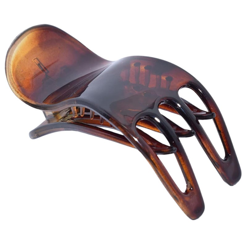 Parcelona French Simply Bear Paw Medium 3â€ Celluloid Non Slip Side Slide In Jaw Yoga for Fine Hair Fashion Durable Styling Women Hair Accessories Claw Clip for Girls, Made in France(Tortoise Shell) - Image 1